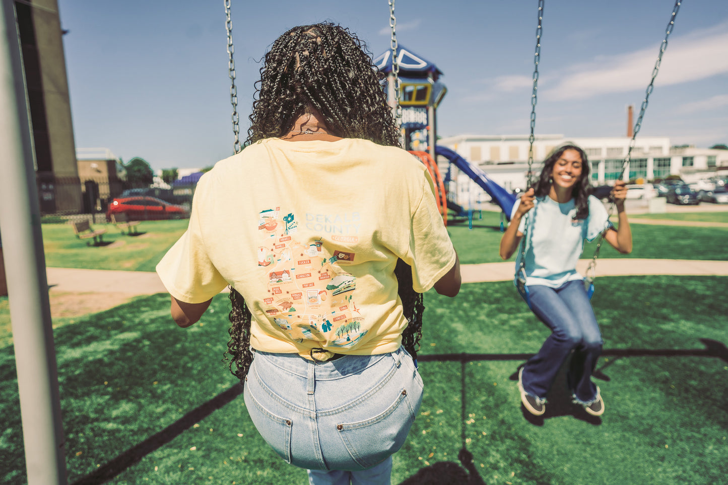 Street Art Spirit | Yellow & Dark Blue Short Sleeve (Mural Design)