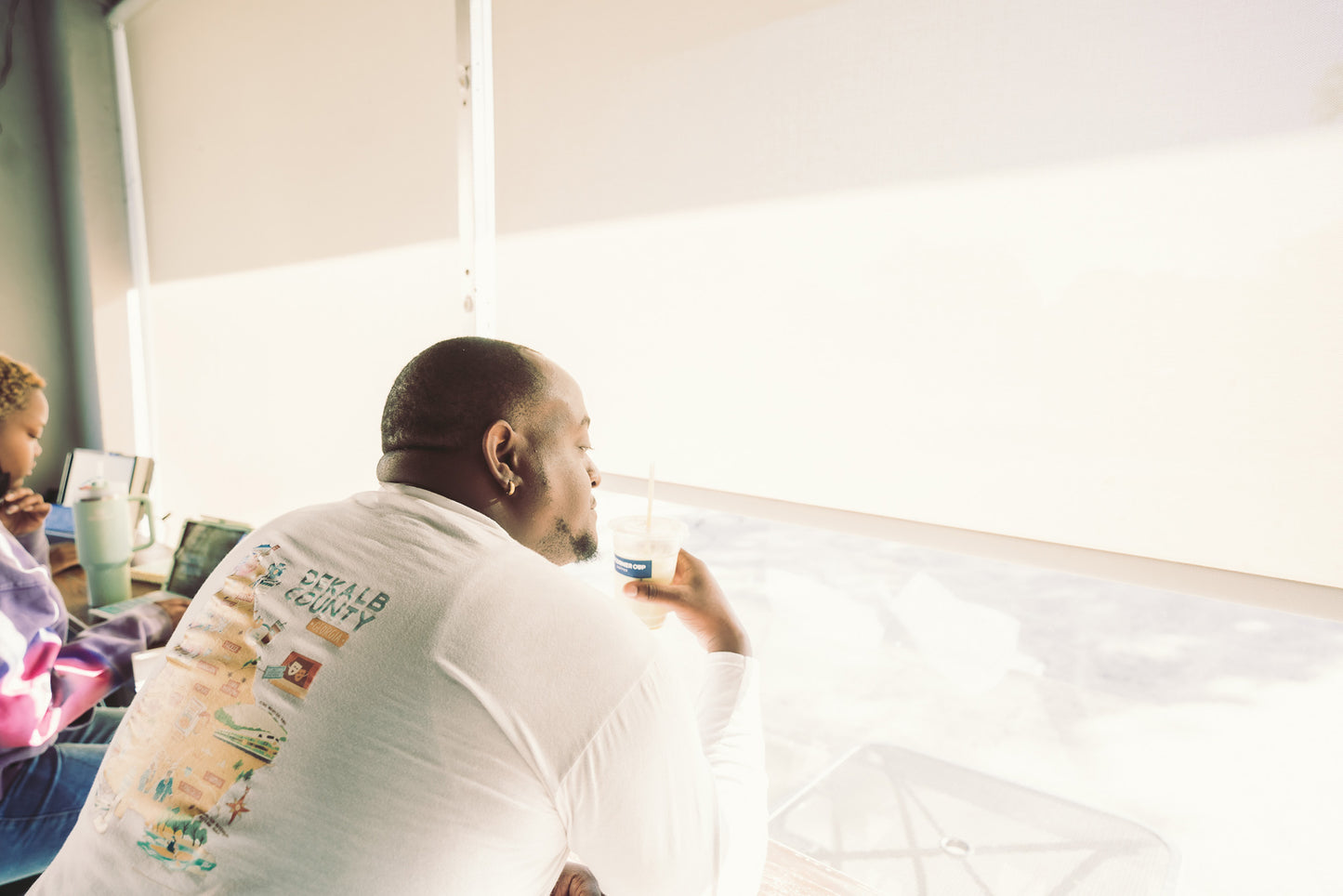 Art on Sleeve | Long Sleeve White Mural Shirt