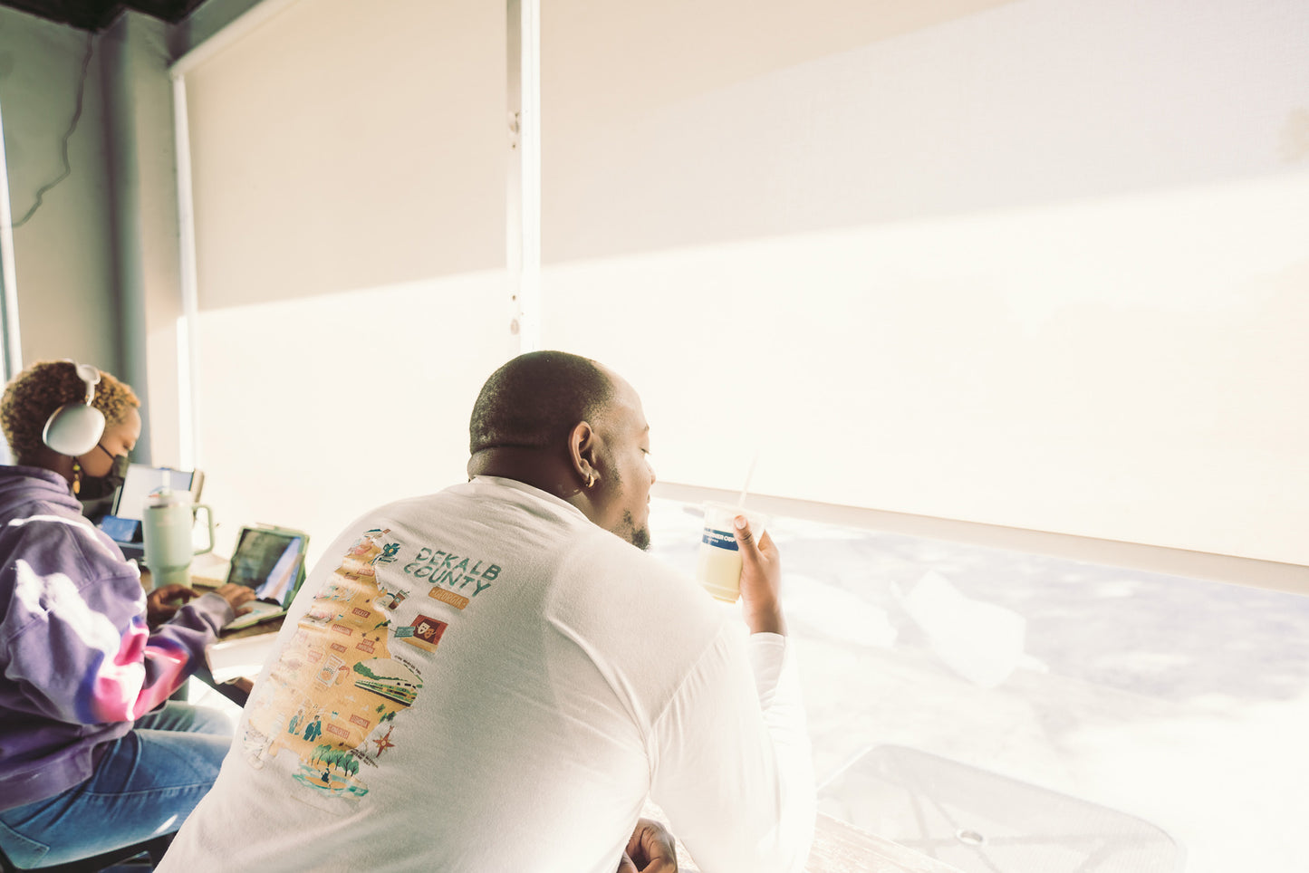 Art on Sleeve | Long Sleeve White Mural Shirt